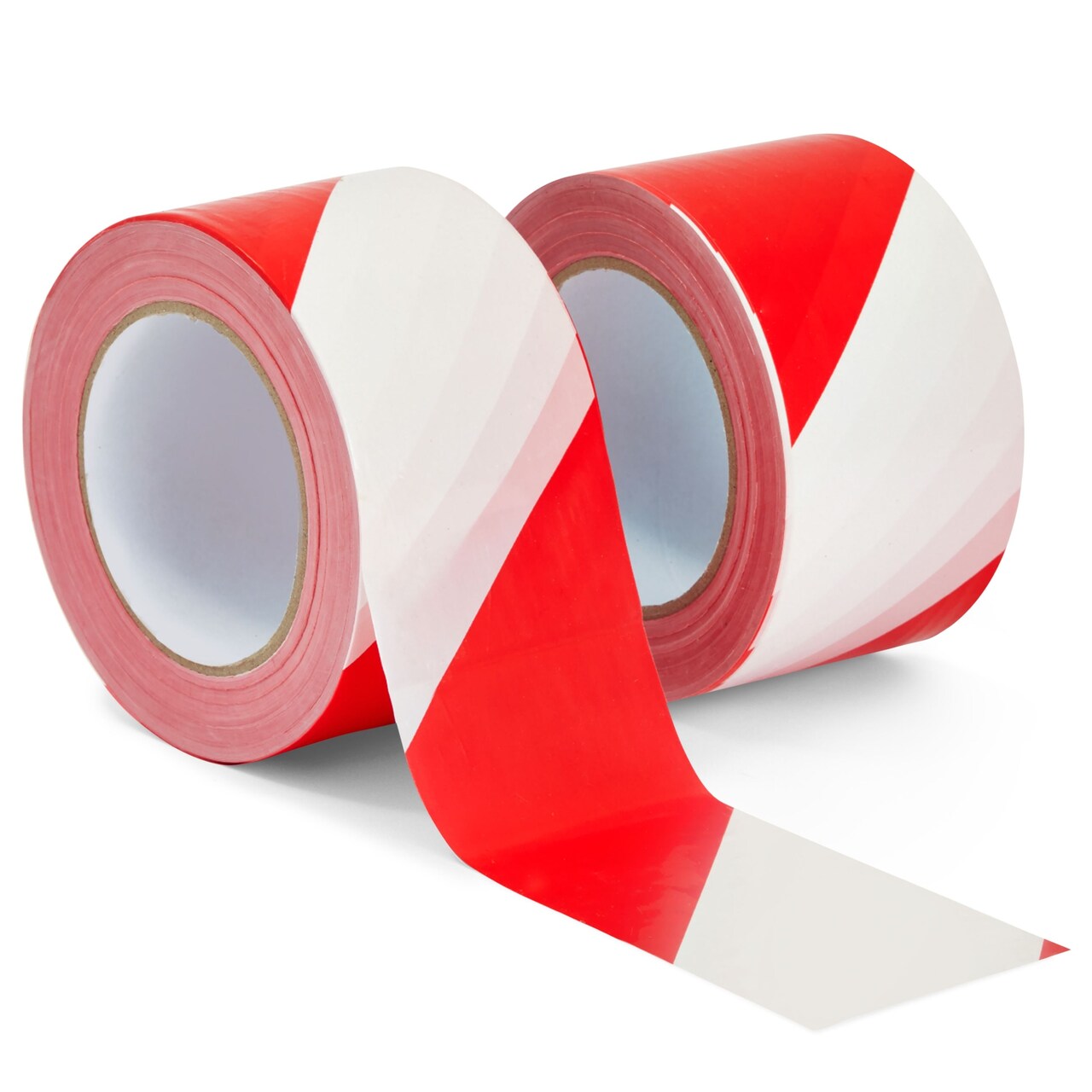 2 Pack Caution Tape Roll, Red and White Stripes, High Visibility Barricade Tape, 2.8 In Wide (660 Ft Rolls)